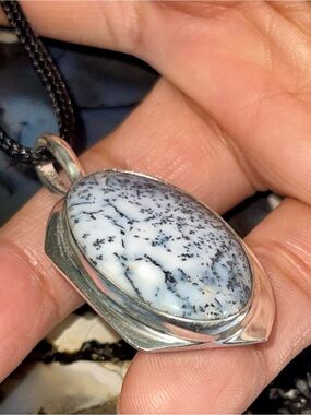 Fern-Like Dendritic Agate Pendant 1 7/8”